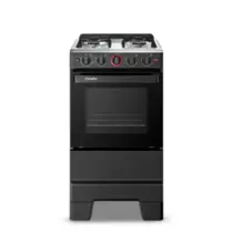 Fogão 4 Bocas Esmaltec Ideal Super Limpa Fácil Preto Inox Bivolt - F4IAP