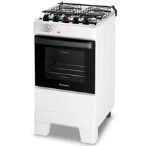 Fogão 4 Bocas Esmaltec Ideal Top Limpa Fácil Branco Inox Bivolt - T4IAB