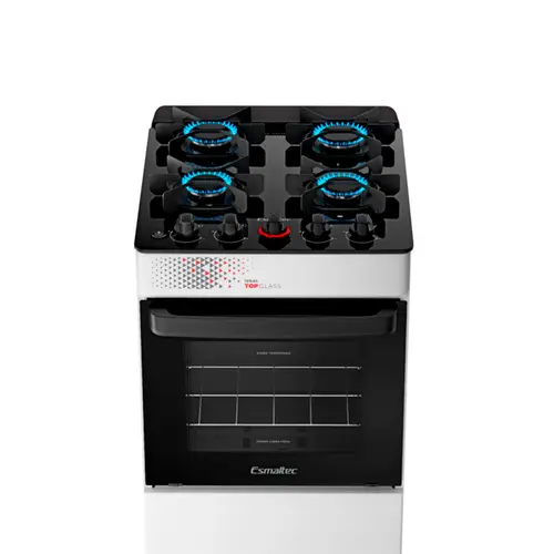 Fogão 4 Bocas Esmaltec Ideal Top Glass Limpa Fácil Branco Bivolt - T4VAB
