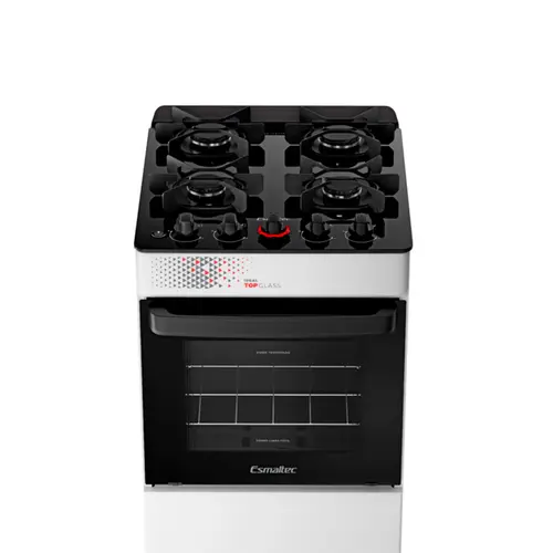 Fogão 4 Bocas Esmaltec Ideal Top Glass Limpa Fácil Branco Bivolt - T4VAB