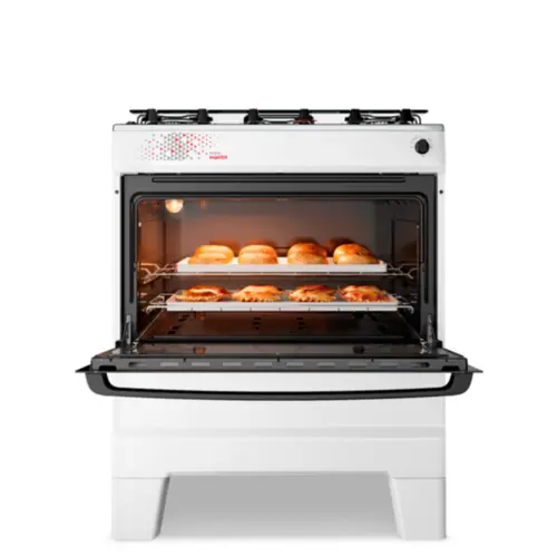 Fogão 5 Bocas Esmaltec Ideal Master Limpa Fácil Branco Inox Bivolt - T5ITB