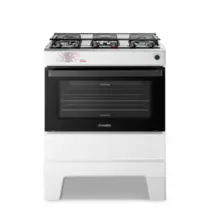 Fogão 5 Bocas Esmaltec Ideal Master Limpa Fácil Branco Inox Bivolt - T5ITB