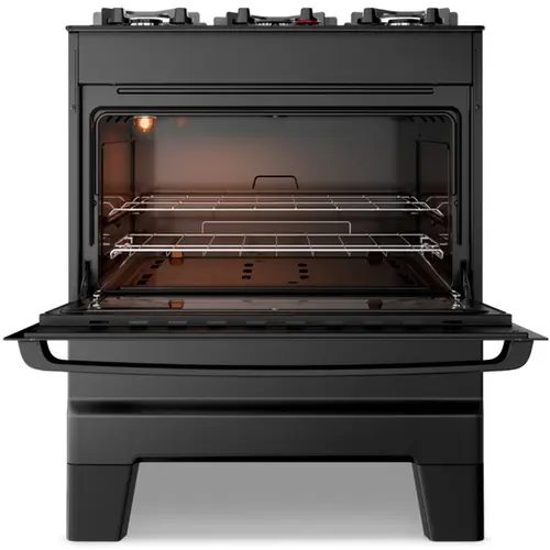 Fogão 5 Bocas Esmaltec Ideal Master Glass Limpa Fácil Preto Bivolt - T5VFP