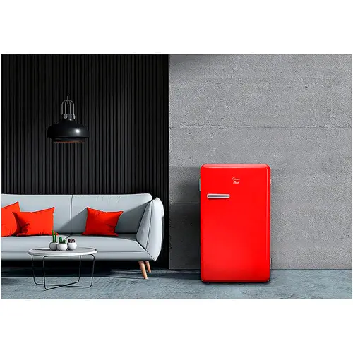 Frigobar Midea 93L Retrô Gela Rápido Prateleiras de Vidro 220V Vermelho - MRV10V2