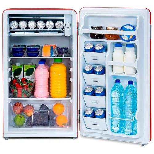 Frigobar Midea 93L Retrô Gela Rápido Prateleiras de Vidro 220V Vermelho - MRV10V2