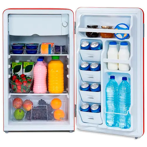 Frigobar Midea 93L Retrô Gela Rápido Prateleiras de Vidro 220V Vermelho - MRV10V2