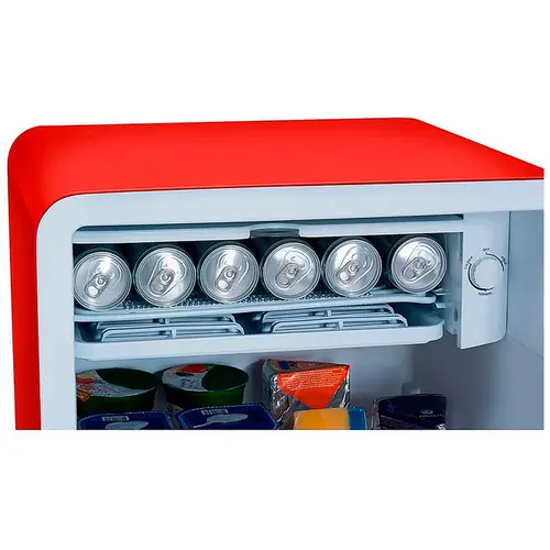 Frigobar Midea 93L Retrô Gela Rápido Prateleiras de Vidro 220V Vermelho - MRV10V2