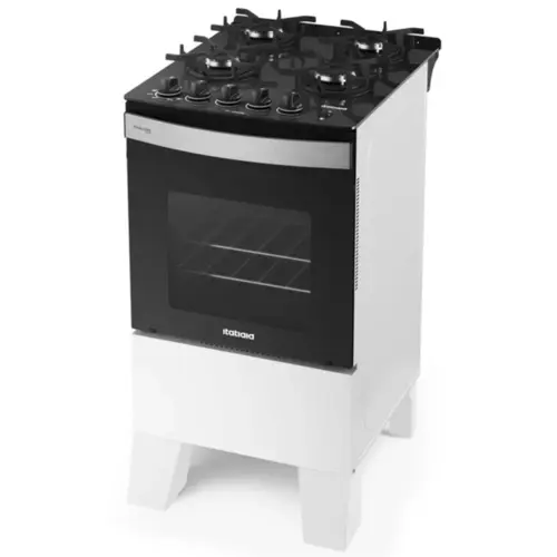 Fogão 4 Bocas Itatiaia Vidro Temperado Itaglass Plus Branco Bivolt - 3700000369