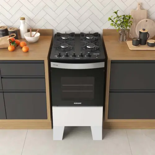 Fogão 4 Bocas Itatiaia Vidro Temperado Itaglass Plus Branco Bivolt - 3700000369