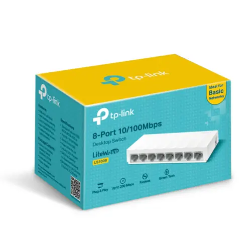 Switch de Mesa TP-Link LS1008 8 portas 10/100Mbps