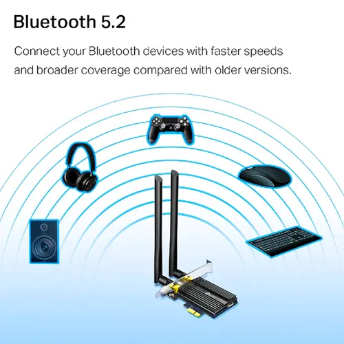 Adaptador TP-Link Archer TX50E AX3000 PCIe Wi-Fi 6 Bluetooth Dual Band