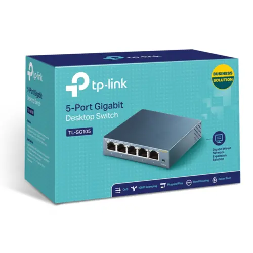Switch de Mesa TP-Link TL-SG105 5 portas Gigabit