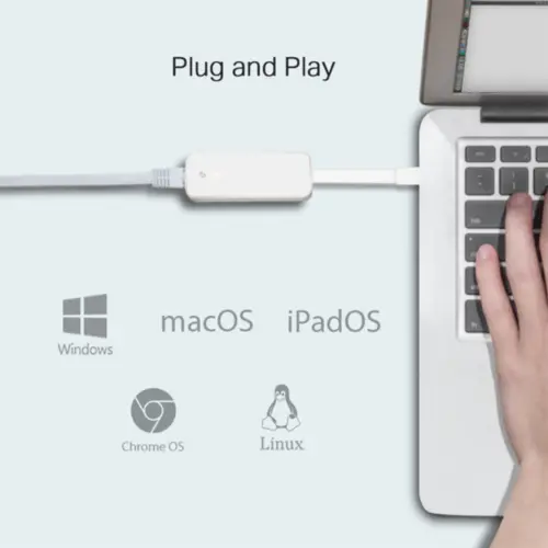 Adaptador TP-Link UE300C de Rede USB tipo C para RJ45 Ethernet Gigabit