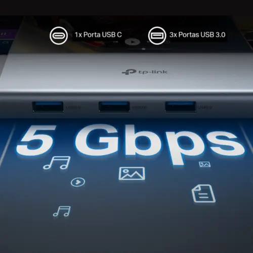 Hub USB TP-Link UH9120C 9 em 1 Tipo-C 3.0 4K Alumínio