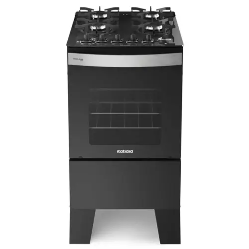 Fogão 4 Bocas Itatiaia Vidro Temperado Itaglass Plus Preto Bivolt - 3700000370