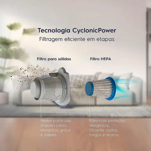 Aspirador de Pó Vertical 1500W Cyclonic Power Cinza Electrolux 2 em 1 220V - STK16