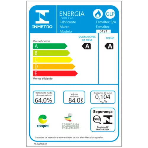 Fogão 4 Bocas Esmaltec Ideal Super Limpa Fácil Branco Inox Bivolt - F4IAB
