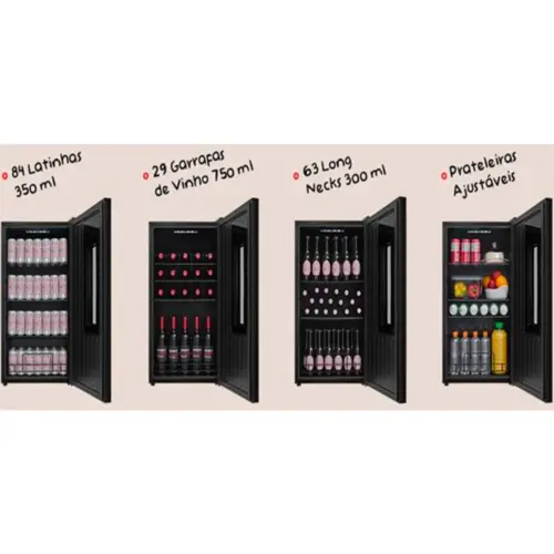 Cervejeira Fischer 92L Infinity Multi Digital 127V Preto