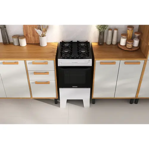 Fogão 4 Bocas Itatiaia Vidro Temperado Electra Glass Plus Branco Bivolt - 3700000485