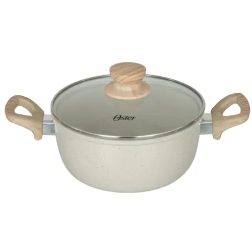 Jogo de Panelas Com 5 Peças Oster Marble Edition Biocerâmica Indução Creme - 142486.08