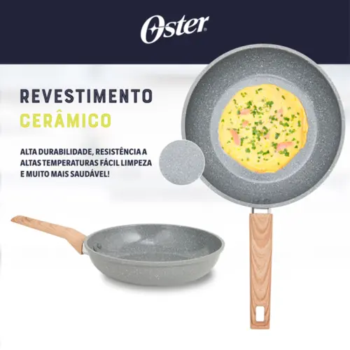 Jogo de Panelas Com 5 Peças Oster Marble Edition Biocerâmica Indução Dark Grey - 142488.08