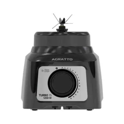 Liquidificador Agratto 1200W 3,2L Jarra Cristal Turbo 15 220V Preto - ALIQ05N-02