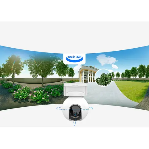 Câmera De Segurança Ezviz CB8 2K Wi-Fi 360º Com Kit Painel Solar - CS-CB8/SP-R105