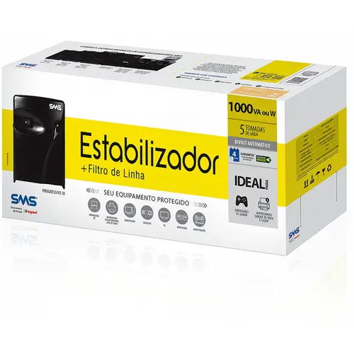 Estabilizador SMS Progressive III 1000VA Bivolt - UAP1000BI 16216