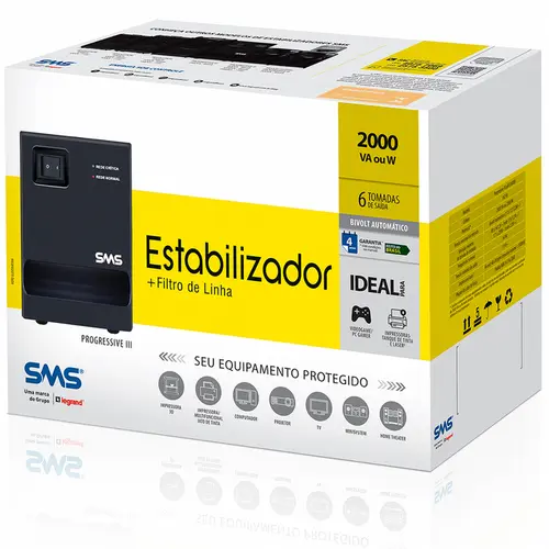 Estabilizador SMS Progressive III 2000VA Bivolt  - UAP2000BI 16218