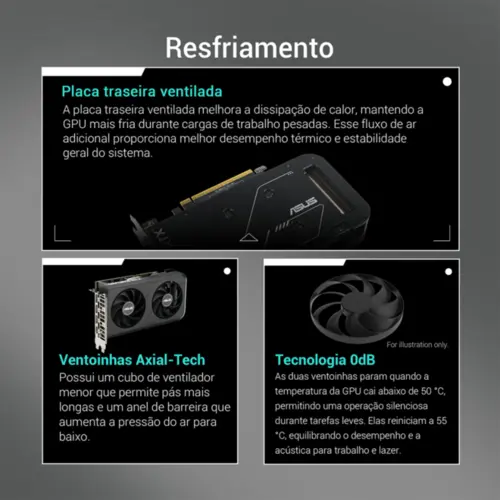 Placa de Vídeo Asus GeForce RTX 5050 Dual 8GB GDDR6 OC 128Bits - DUAL-RTX5050-O8G