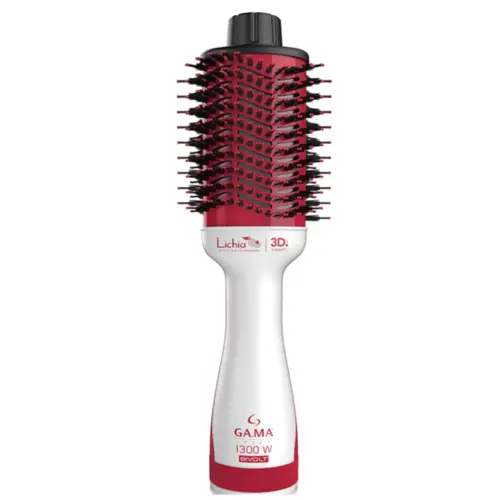 Escova Secadora Ga.ma Italy Lichia 1300W 3D Bivolt Branco/Vermelho - GAM-HDCBR0000000503