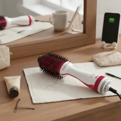 Escova Secadora Ga.ma Italy Lichia 1300W 3D Bivolt Branco/Vermelho - GAM-HDCBR0000000503