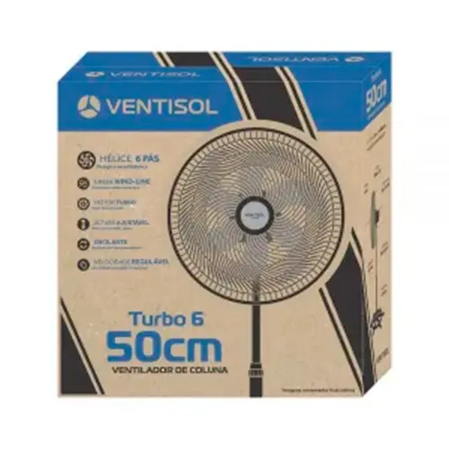 Ventilador de Coluna Ventisol Turbo Premium 50CM 220V Preto - 3853