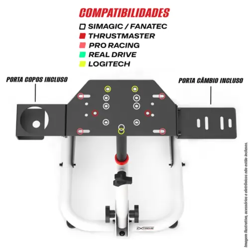 Suporte Para Volantes Ajustável SPRO V3 Rebatível Com Trava Branco Padrão - 2010201020005