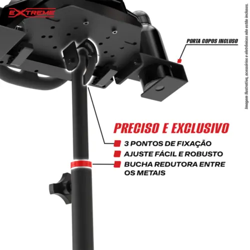 Suporte Para Volantes Ajustável SPRO V3 Rebatível Com Trava Preto Padrão - 2010201020007