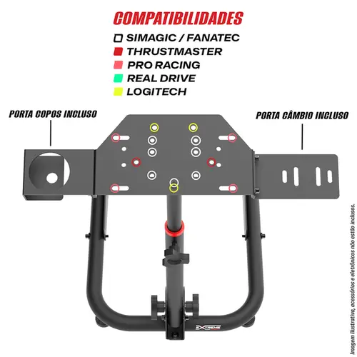 Suporte Para Volantes Ajustável SPRO V3 Rebatível Com Trava Preto Padrão - 2010201020007