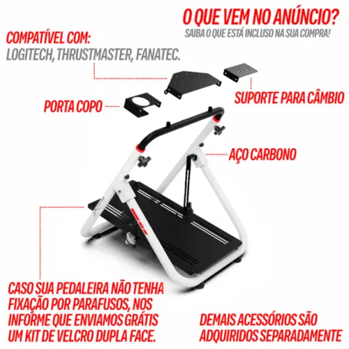 Suporte para Volante Ajustável SXT V2 Rebatível Branco - 2010201030005