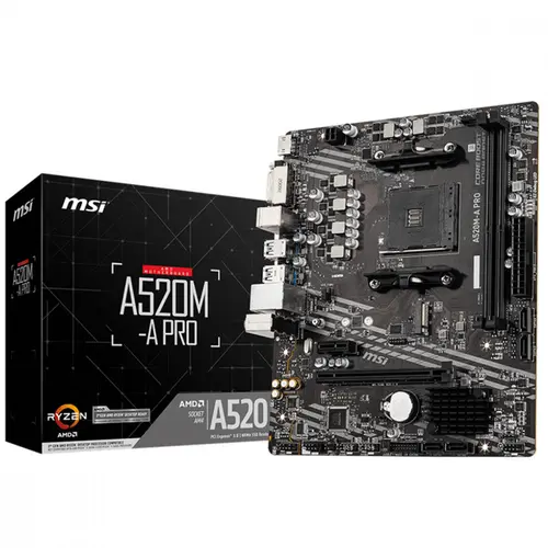 Placa Mãe MSI A520M-A PRO AM4 mATX 2xDDR4