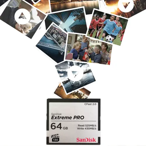 Cartão de Memória Sandisk 64GB Extreme PRO Cfast 2.0 - SDCFSP-064G-G46D