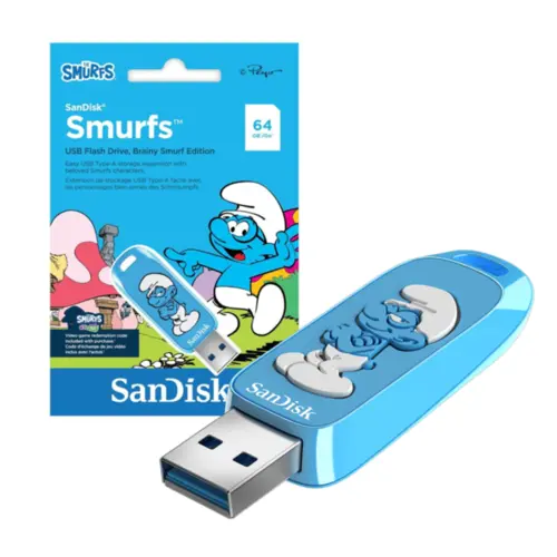 Pendrive Sandisk 64GB Smurf Edition (Gênio) - SDCZIS-064G-G46