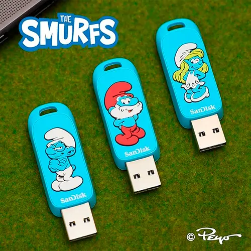Pendrive Sandisk 128GB Smurf Edition (Papai Smurf) - SDCZIS-128G-G46