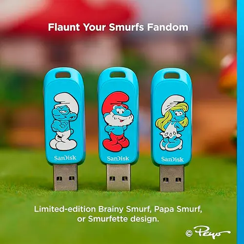 Pendrive Sandisk 128GB Smurf Edition (Papai Smurf) - SDCZIS-128G-G46