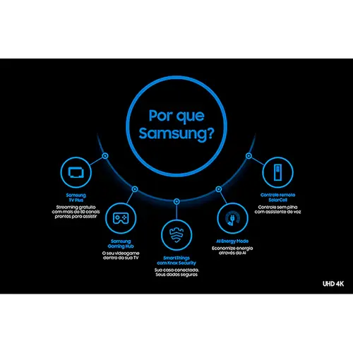 Smart TV Samsung Big 75'' LED 4K Wi-Fi Bluetooth HDR Tizen OS Alexa Apple Airplay airplay - UN75DU7700GXZD