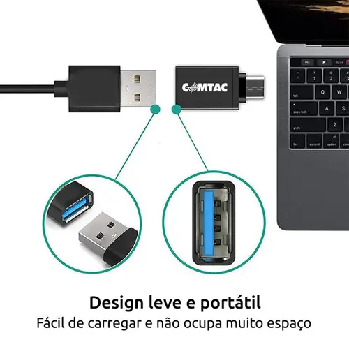 Conversor USB-C Para USB-A 3.0 Femea Comtac
