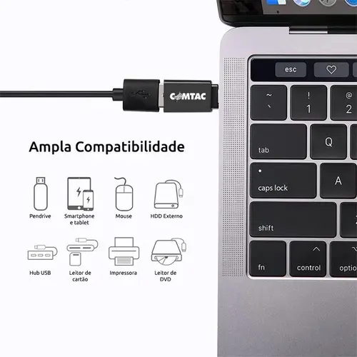 Conversor USB-C Para USB-A 3.0 Femea Comtac
