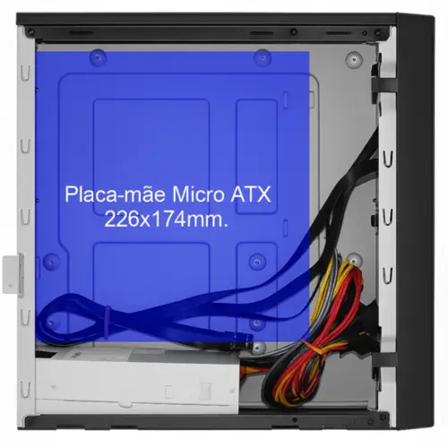 Gabinete K-MEX Mid Tower GM-02CK Preto mATX Com Fonte PC-200 - GM02CKRN001CB0X