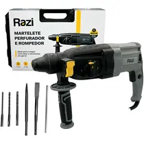 Martelete Razi Perfurador e Rompedor 3/8'' 800W 127V Amarelo - 30234 RZ-M8003J/M1