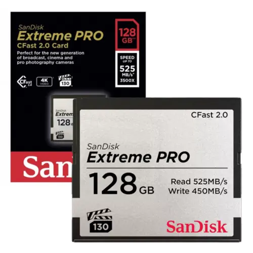 Cartão de Memória Sandisk 128GB Extreme PRO Cfast 2.0 - SDCFSP-128G-G46D