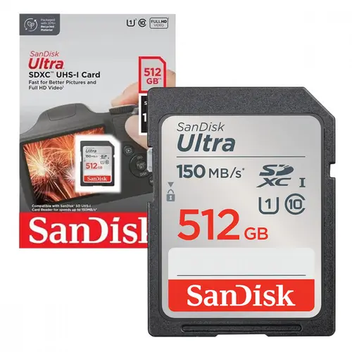 Cartão de Memória SD Sandisk Ultra 512GB UHS-I - SDSDUNC-512G-GN6IN