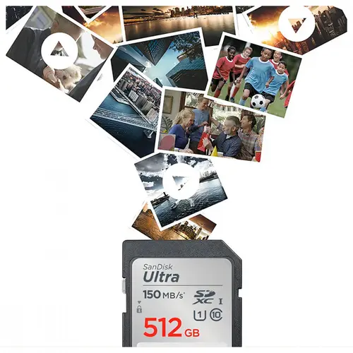 Cartão de Memória SD Sandisk Ultra 512GB UHS-I - SDSDUNC-512G-GN6IN
